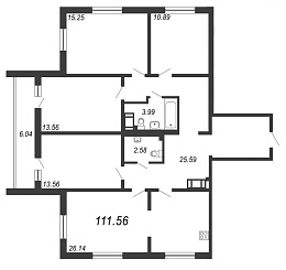 Шуваловский, IV кв. 2020, 4 комнаты, 116.20 м2