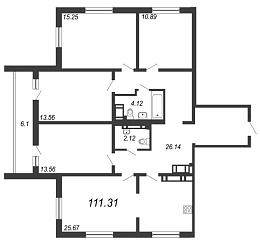 Шуваловский, IV кв. 2020, 4 комнаты, 115.20 м2