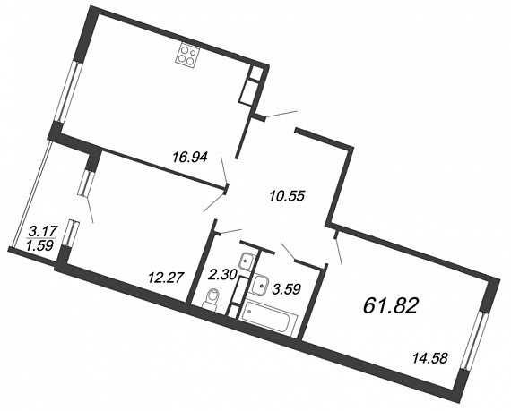 Ariosto, III кв. 2021, 3 евро, 61.82 м2