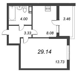 Полис на Комендантском, IV кв. 2021, 1 комната, 29.14 м2