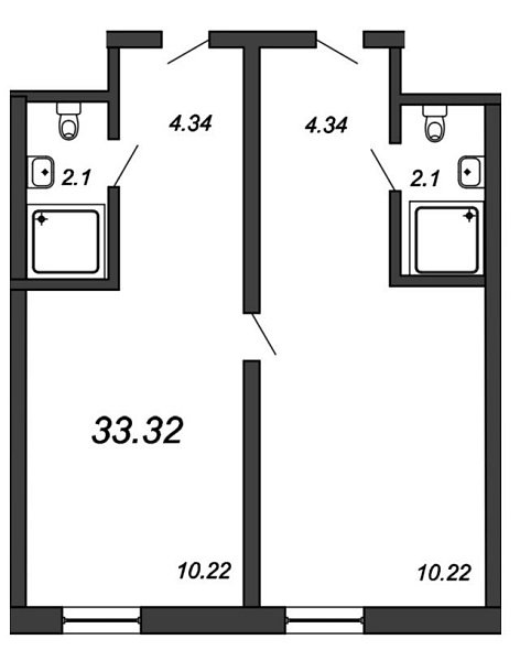 Vertical We&I, Сдан, 1 комната, 33.40 м2