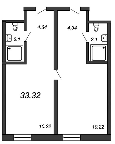 Vertical We&I, Сдан, 1 комната, 33.50 м2