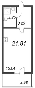 Полис на Комендантском, IV кв. 2021, Студия, 21.81 м2