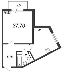 Новое Сертолово, IV кв. 2021, 1 комната, 37.76 м2