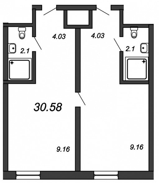 Vertical We&I, Сдан, 1 комната, 32.70 м2