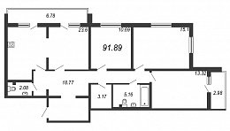 Шуваловский, IV кв. 2020, 3 комнаты, 96.80 м2