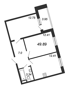 Q-мир, II кв. 2021, 2 комнаты, 49.89 м2