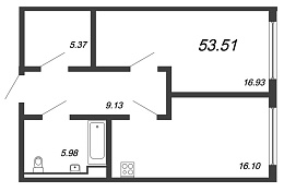 Valo, III кв. 2022, 1 комната, 52.76 м2
