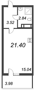 Полис на Комендантском, IV кв. 2021, Студия, 21.40 м2