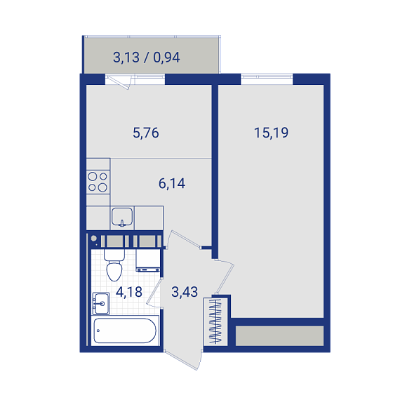 Lampo, IV кв. 2022, 1 комната, 35.64 м2