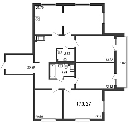 Шуваловский, IV кв. 2020, 4 комнаты, 113.80 м2