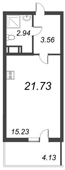 Полис на Комендантском, IV кв. 2021, Студия, 21.73 м2