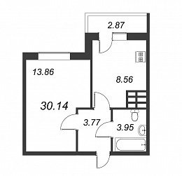 Приневский, IV кв. 2022, 1 комната, 30.14 м2