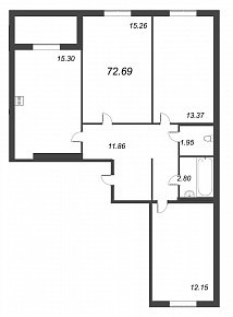 ID Murino, IV кв. 2020, 3 комнаты, 72.69 м2