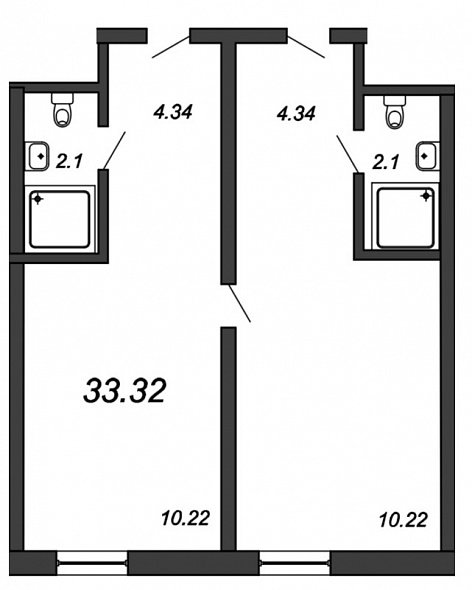 Vertical We&I, Сдан, 1 комната, 33.70 м2