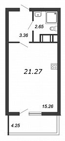 Полис на Комендантском, IV кв. 2021, Студия, 21.27 м2